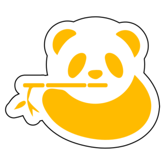 Panda Eating Bamboo Sticker (Yellow)